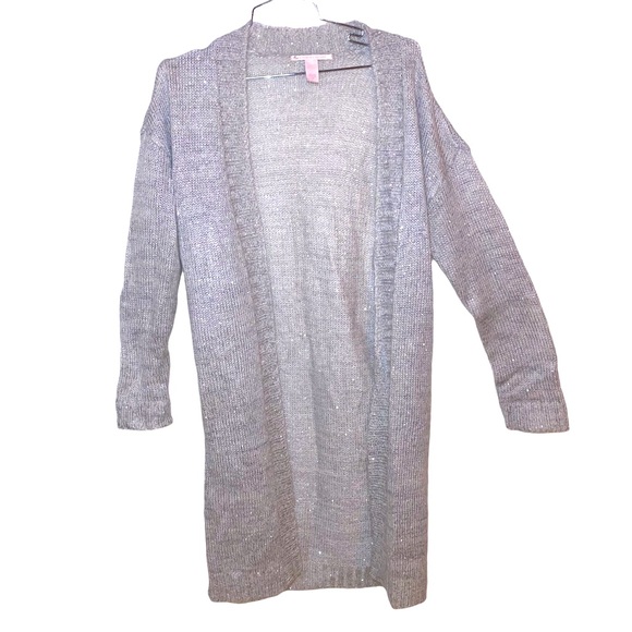 Victoria's Secret Knit Long Sleeve Sequin Open Front Cardigan Sweater Size S - Picture 1 of 3